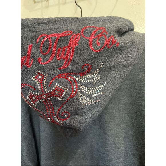 Cowgirl Tuff Co Grey Hoodie On A Gildan Sweatshirt Woman’s Size Large - Picture 12 of 13